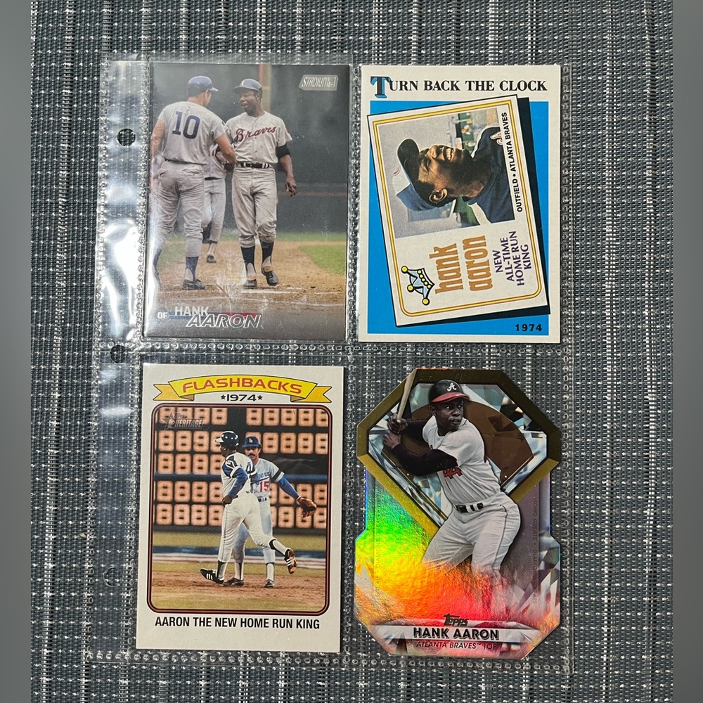 ⚾️ Hank Aaron Braves Major League Baseball Sports Trading Cards, Set of 4